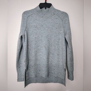 LOFT Women's Light Blue Speckled Sweater Sz XS Mock Neck Soft Knit. NWOT